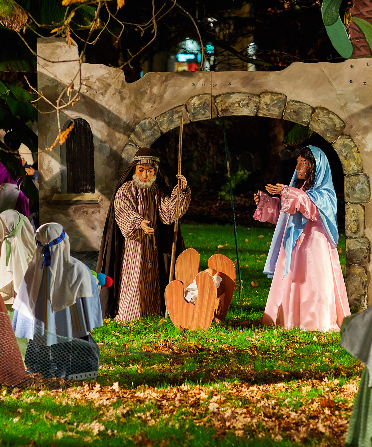 Belén viviente en la Plaza Gipuzkoa de San Sebastián.